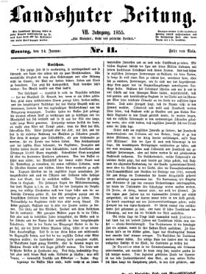 Landshuter Zeitung Sonntag 14. Januar 1855