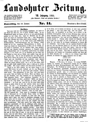 Landshuter Zeitung Donnerstag 18. Januar 1855