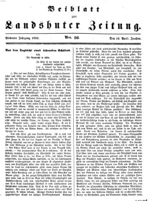 Landshuter Zeitung Montag 16. April 1855