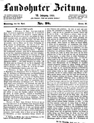 Landshuter Zeitung Sonntag 29. April 1855