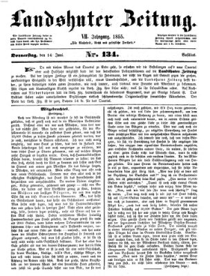 Landshuter Zeitung Donnerstag 14. Juni 1855