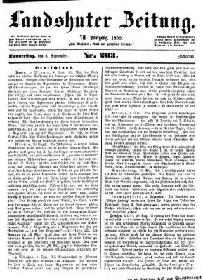 Landshuter Zeitung Donnerstag 6. September 1855