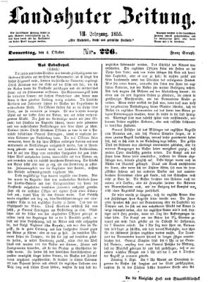 Landshuter Zeitung Donnerstag 4. Oktober 1855