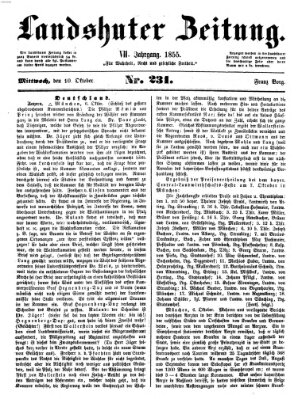Landshuter Zeitung Mittwoch 10. Oktober 1855