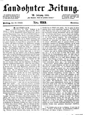 Landshuter Zeitung Freitag 12. Oktober 1855