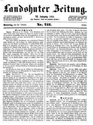 Landshuter Zeitung Sonntag 21. Oktober 1855