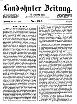 Landshuter Zeitung Freitag 26. Oktober 1855