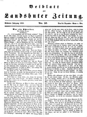 Landshuter Zeitung Montag 24. Dezember 1855