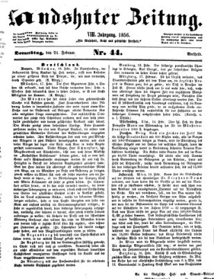 Landshuter Zeitung Donnerstag 21. Februar 1856