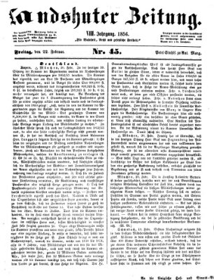 Landshuter Zeitung Freitag 22. Februar 1856