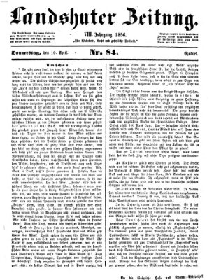 Landshuter Zeitung Donnerstag 10. April 1856