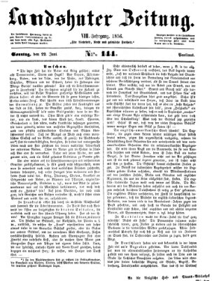 Landshuter Zeitung Sonntag 22. Juni 1856