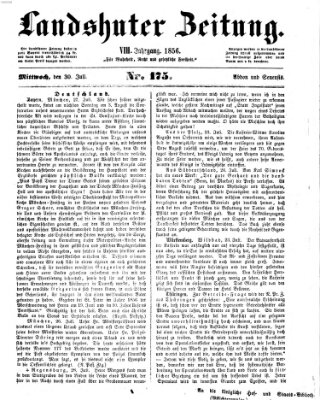 Landshuter Zeitung Mittwoch 30. Juli 1856