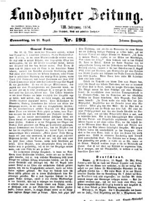 Landshuter Zeitung Donnerstag 21. August 1856