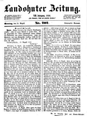 Landshuter Zeitung Sonntag 31. August 1856