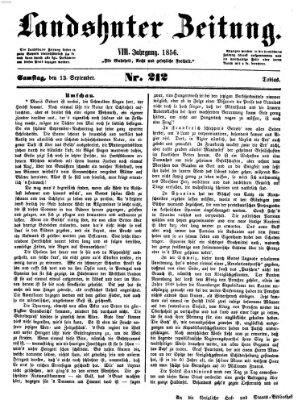 Landshuter Zeitung Samstag 13. September 1856