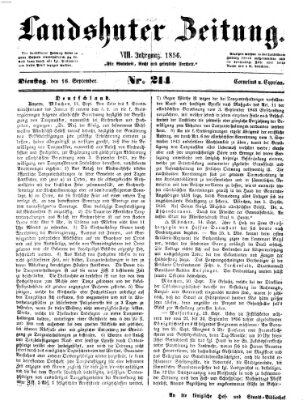 Landshuter Zeitung Dienstag 16. September 1856