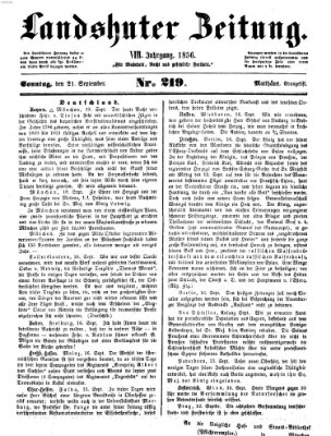 Landshuter Zeitung Sonntag 21. September 1856