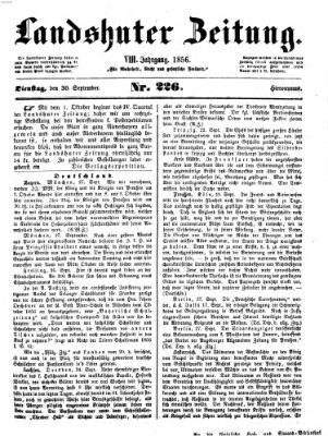 Landshuter Zeitung Dienstag 30. September 1856