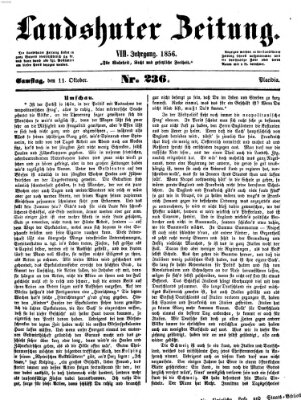 Landshuter Zeitung Samstag 11. Oktober 1856