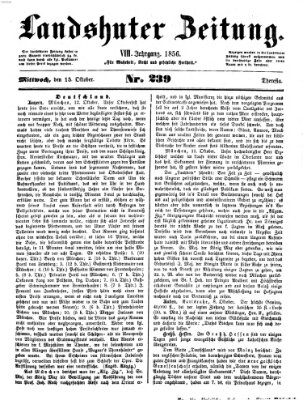 Landshuter Zeitung Mittwoch 15. Oktober 1856