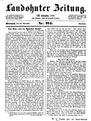 Landshuter Zeitung Mittwoch 26. November 1856