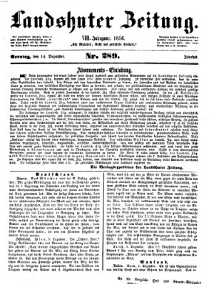 Landshuter Zeitung Sonntag 14. Dezember 1856