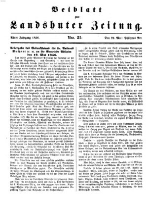 Landshuter Zeitung Montag 26. Mai 1856