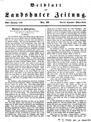 Landshuter Zeitung Montag 29. September 1856