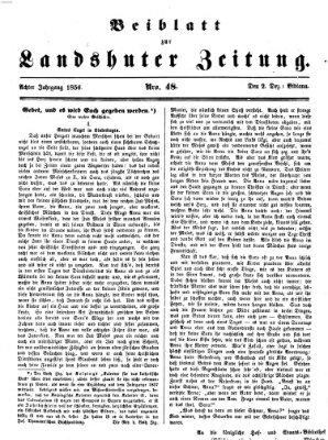 Landshuter Zeitung Dienstag 2. Dezember 1856