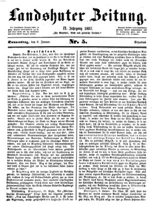 Landshuter Zeitung Donnerstag 8. Januar 1857