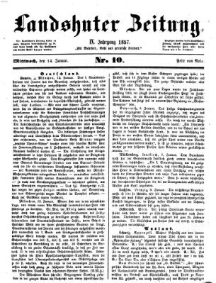 Landshuter Zeitung Mittwoch 14. Januar 1857