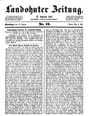 Landshuter Zeitung Samstag 17. Januar 1857