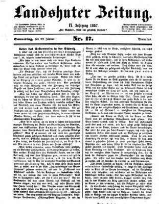 Landshuter Zeitung Donnerstag 22. Januar 1857
