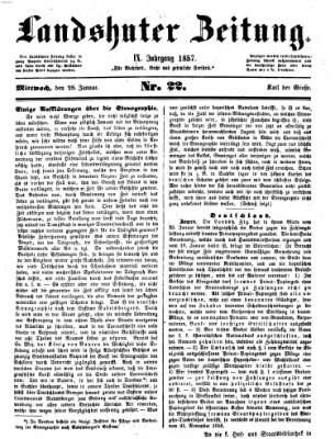 Landshuter Zeitung Mittwoch 28. Januar 1857
