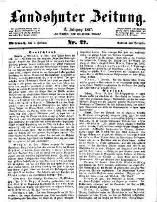 Landshuter Zeitung Mittwoch 4. Februar 1857
