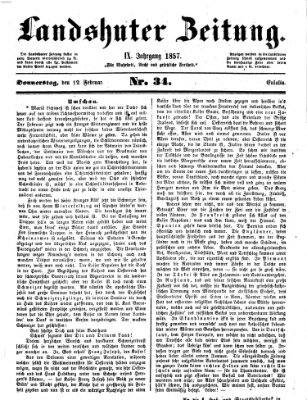 Landshuter Zeitung Donnerstag 12. Februar 1857