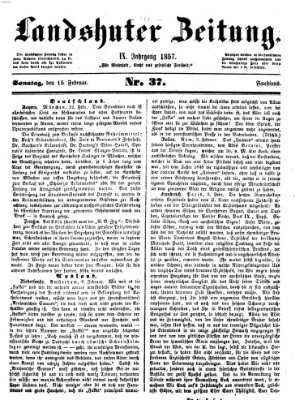 Landshuter Zeitung Sonntag 15. Februar 1857