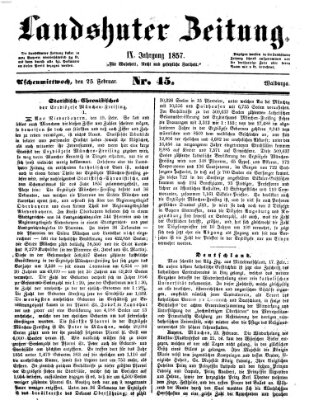 Landshuter Zeitung Mittwoch 25. Februar 1857