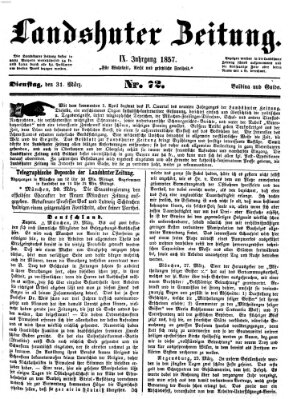 Landshuter Zeitung Dienstag 31. März 1857