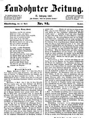 Landshuter Zeitung Freitag 10. April 1857