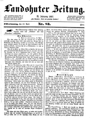 Landshuter Zeitung Sonntag 12. April 1857