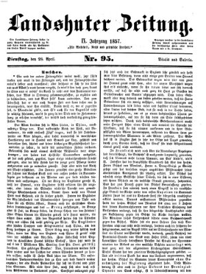 Landshuter Zeitung Dienstag 28. April 1857