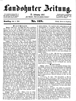 Landshuter Zeitung Samstag 4. Juli 1857