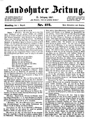 Landshuter Zeitung Samstag 1. August 1857