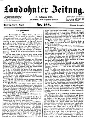 Landshuter Zeitung Freitag 21. August 1857
