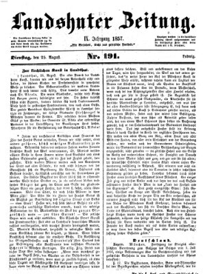 Landshuter Zeitung Dienstag 25. August 1857