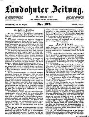 Landshuter Zeitung Mittwoch 26. August 1857