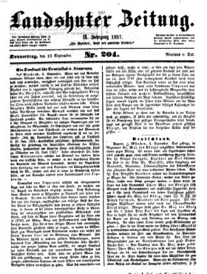 Landshuter Zeitung Donnerstag 10. September 1857