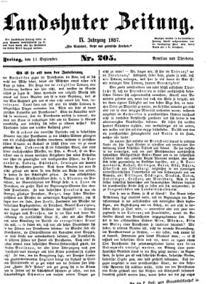 Landshuter Zeitung Freitag 11. September 1857